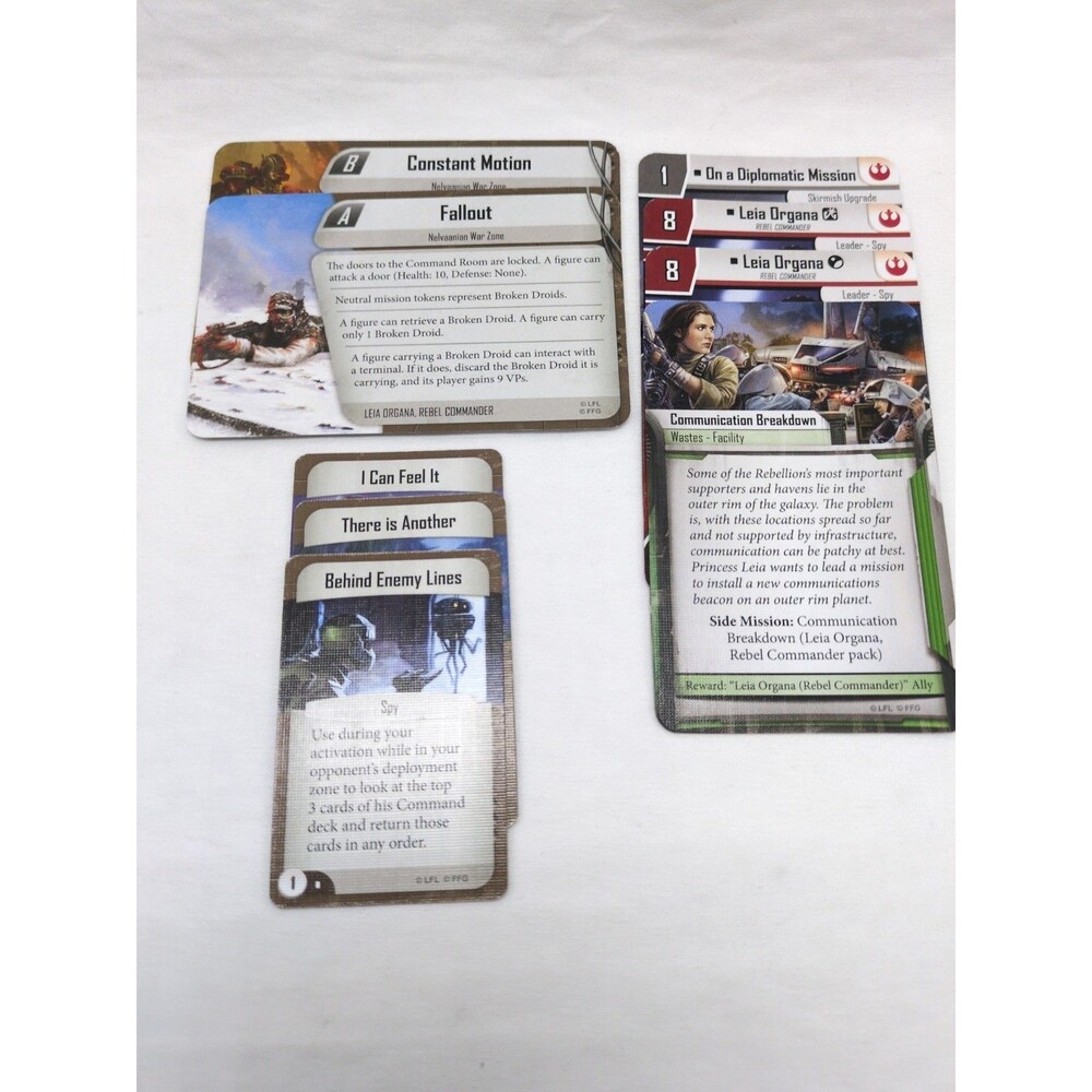 *Cards Only* Star Wars Imperial Assault Leia Organa Cards Only